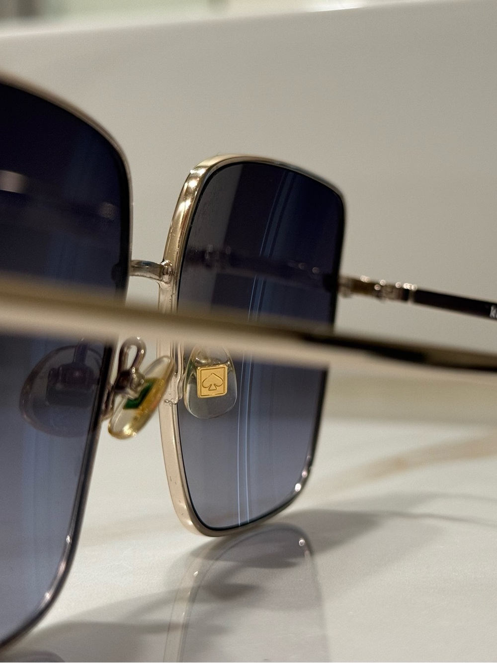 Kate Spade New York "FENTON/G/S" Oversized Square Metal Sunglasses